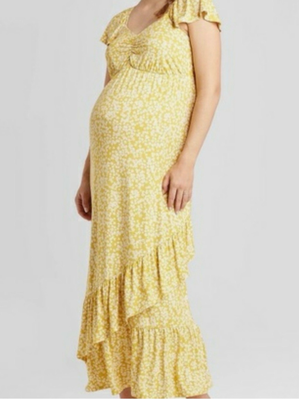 Ingrid & Isabel Yellow Floral Maxi Dress maternity